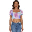 Pastel Ballons, Ballons, Short Sleeve Square Neckline Crop Top  View1