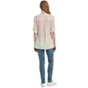 Rainbow Pastel, Purple, Gradient, Light, Led, Pink, Simple Women s Zip Front V-Neck 3/4 Sleeve Casual Top Pocket Shirt View4