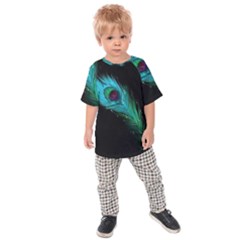 Shree Krishna, Feather, Lord, Rainbows Kids  Raglan T-shirt