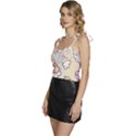 Usheen Carebears, Bears, Cat, Colorful, Cute, Pastel, Pattern Flowy Camisole Tie Up Top View2