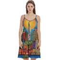 City New York Nyc Skyscraper Skyline Downtown Night Business Urban Travel Landmark Building Architec Women s Spaghetti Strap Pullover Cami Dress View1