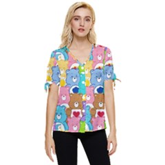 Care Bears, Adorable, Art Bow Sleeve Button Up Top