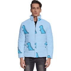 Dinosaur , Cute, Pastel, Men s Puffer Bubble Jacket Coat