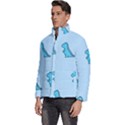 Dinosaur , Cute, Pastel, Men s Puffer Bubble Jacket Coat View2