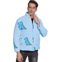 Dinosaur , Cute, Pastel, Men s Puffer Bubble Jacket Coat View3