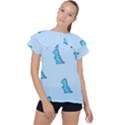 Dinosaur , Cute, Pastel, Ruffle Collar Chiffon Blouse View1