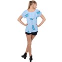 Dinosaur , Cute, Pastel, Ruffle Collar Chiffon Blouse View2