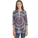 Pattern Nature Women s Zip Front V-Neck 3/4 Sleeve Casual Top Pocket Shirt View1