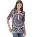 Pattern Nature Women s Zip Front V-Neck 3/4 Sleeve Casual Top Pocket Shirt View3