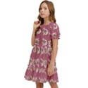 Whimsy Chickens Pattern Kids  Puff Sleeved Dress View3