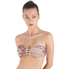 Pastel Nature , Art, Blue, Cute, Nature, Pink Twist Bandeau Bikini Top