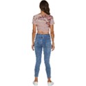 Pastel Nature , Art, Blue, Cute, Short Sleeve Square Neckline Crop Top  View4