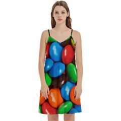 Colorful Candy Background, Close-up Mini Camis Dress With Pockets