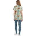 Stripes, Rose,  Texture, Flower, Paper Women s Zip Front V-Neck Short Sleeve Casual Top Pocket Shirt View4