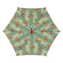 Stripes, Rose,  Texture, Flower, Paper Automatic Folding Umbrella With Case (small)