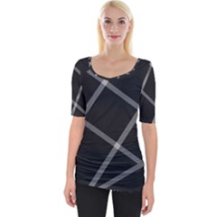 Stripes, Zigzag, Surface, Pattern, Wide Neckline T-shirt