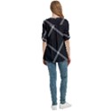 Stripes, Zigzag, Surface, Pattern, Women s Zip Front V-Neck 3/4 Sleeve Casual Top Pocket Shirt View4