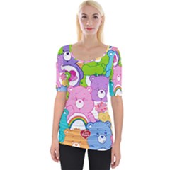 The Care Bears, Care Bears, Cartoon Wide Neckline T-shirt
