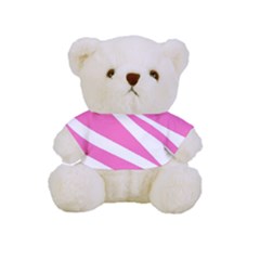 White Pink Stripes, Pattern Full Print Cuddly Teddy Bear