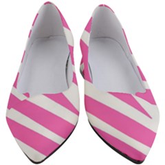White Pink Stripes, Pattern Women s Block Heels 