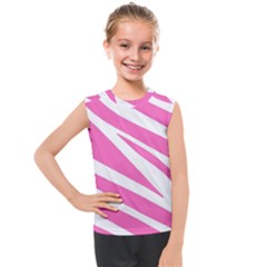 White Pink Stripes, Pattern Kids  Mesh Tank Top