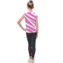 White Pink Stripes, Pattern Kids  Mesh Tank Top View2