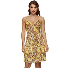 Whimsy Chickens Pattern (ai) V-neck Pocket Summer Dress 