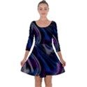 Multicolored abstract dynamic shapes print Quarter Sleeve Skater Dress View1