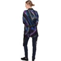 Multicolored abstract dynamic shapes print Long Sleeve Velvet Kimono  View2