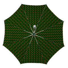Kawaii Pumpkin Patt Green Automatic Folding Umbrella With Case (medium)