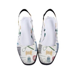 Pattern Seamless Texture Sewing Women s Classic Slingback Heels