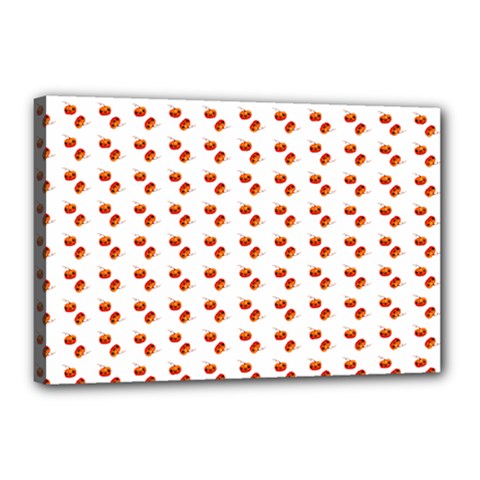 Kawaii Pumpkin Patt White Canvas 18  X 12  (stretched)