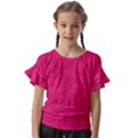 Pink Abstract Crimson Triangle Kids  Cut Out Flutter Sleeves View1