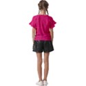 Pink Abstract Crimson Triangle Kids  Cut Out Flutter Sleeves View2