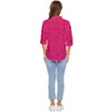 Pink Abstract Crimson Triangle Women s Quarter Sleeve Pocket Shirt View4