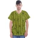 Fern Texture Nature Leaves Men s V-Neck Scrub Top View1