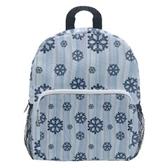 Snowflakes Winter Christmas Kids  Age 5-10 Lightweight School Backpack With Side Pockets