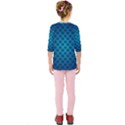 Pattern Texture Geometric Blue Kids  Quarter Sleeve Raglan T-Shirt View2