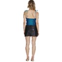 Pattern Texture Geometric Blue Flowy Camisole Tie Up Top View4