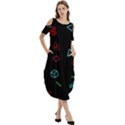 Amoled Cold Shoulder Loose Fit Dress With Pockets View3