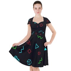 Amoled Cap Sleeve Midi Dress With Pockets