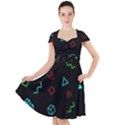 Amoled Cap Sleeve Midi Dress With Pockets View1