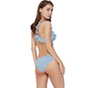 Blue Denim Texture, Macro Low Cut Ruffle Edge Bikini Set View3