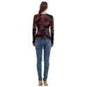 Brown Wool Texture Women s Cut Out Long Sleeve T-Shirt View4
