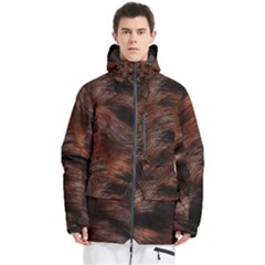 Brown Wool Texture Men s Multi Pockets Zip Ski And Snowboard Waterproof Breathable Jacket