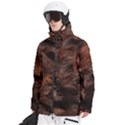 Brown Wool Texture Men s Multi Pockets Zip Ski and Snowboard Waterproof Breathable Jacket View2