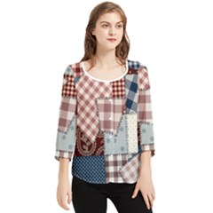 Cloth Patches Texture Macro, Patches Of Cloth Chiffon Quarter Sleeve Blouse