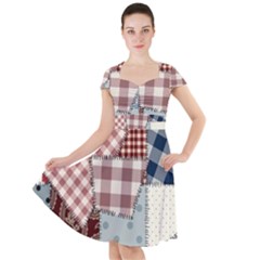 Cloth Patches Texture Macro, Patches Of Cloth Cap Sleeve Midi Dress With Pockets