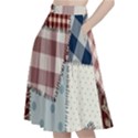 Cloth Patches Texture Macro, Patches Of Cloth A-Line Full Circle Midi Skirt With Pocket View2