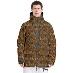 Blue Bloom Bouquet Men s Multi Pockets Zip Ski And Snowboard Waterproof Breathable Jacket